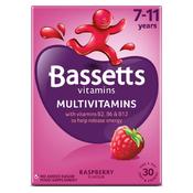 Bassetts Multivitamins Raspberry Flavoured Pastilles 30's 7-11 Years image