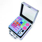 Chit Chat Mini TraincaseBeauty Case, 12 x 1g Eyeshadow, 2 x 2.5g Blusher, 2 x 3.5ml Lip Gloss, 3.5ml Mascara, Blusher Brush, Eyeshadow Applicator image