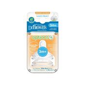 Dr Brown's Options+ Level 2 Wide Neck Twin Pack Teats 3 Months +