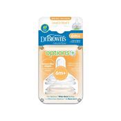 Dr Brown's Options+ Level 3 Wide Neck Twin Pack Teats 6 Months + image