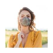 Easy Diamond Reusable Mask Coloured Leaves Linen Medium