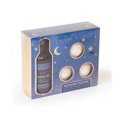 Elysium Spa Moonlight Restore 4pc Gift Set100ml Ylang Ylang &amp; Cedarwood Bath Oil, 3 x 50g Midnight Fig &amp; Coconut Bath Bombs image