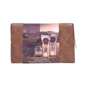 Kind Travellers Bag Gift Set100ml Body Wash, 50ml Face Scrub, 50ml Body Lotion, Travel Bag, Shower Flower