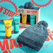 Man'Stuff Hat Trick Gift Set150ml Face &amp; Body Wash, 150ml Face &amp; Body Lotion, A Hat