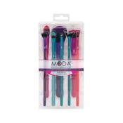 Moda 8pc Ultimate Face KitMulti-Purpose Powder Brush, Precision Contour Brush, Pointed Foundation Brush, Highlighter Brush, Angled Liner Brush, Falsie Fan Brush, Pointed Lip Brush image