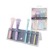 Moda Posh Pastel 6pc Total Face Flip KitPowder Brush, Complexion Brush, Highlighter Brush, Crease/Smudger Brush, Flat Lip Brush, Flip Case image