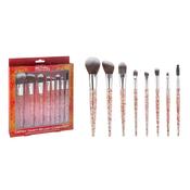 Royal Cosmetics Glitter Glam Red/Gold SetPowder Brush, Foundation Brush, Angled Blusher Brush, Eyeshadow Blending Brush, Brow Spoolie, Angled Eye/Brow Brush, Flat Eyeshadow Brush, Pointed Eyeshadow Brush image
