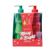Technic Christmas Novelty Merry &amp; Bright Hand Wash Duo Gift Set300ml Tree Hand Wash, 300ml Presents Hand Wash image
