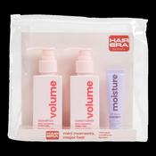 The Hair Era Mini Moments Major Hair Discovery Travel Set100ml Shampoo, 100ml Conditioner, 10g Watermelon Lip Balm, Clear Travel Bag image
