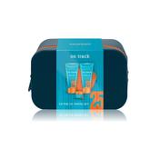 The Indulgent Bathing Co. On Track On The Go Travel Gift SetTravel Bag, 100ml 2 In1 Shower Gel &amp; Body Wash, 100ml Face Wash, Body Puff, 20g Hair Wax Jar2026