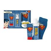 Warner Bros Superman Sock Gift Set100ml Foaming Face Wash, 100ml Hair &amp; Body Wash, A Pair Of Socks