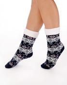 Slenderella Socks Pink &amp; Navy Super Snuggly LS130WT - Cherche La Femme image