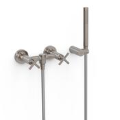 Tres Montblanc Wall-Mounted Two-handle Shower Mixer Tap Steel