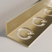Brushed Brass 10mm Straight Edge Tile Trim 2.5m