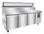 Combisteel 3 Door Saladette Prep Counter with Glass Cover 390L image