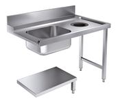 Combisteel Entry Table Bottom Shelf with Waste Hole 1200mm Right