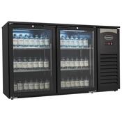 Combisteel Backbar Cooler 2 Glass Doors Black 305 Litre