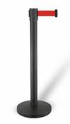 Combisteel Retractable Belt Stanchion Black Set of 2