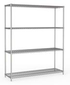 Combisteel LEVELS 1500 4-Tier Shelving Unit Chrome image