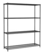 Combisteel LEVELS 1500 4-Tier Steel Shelving Unit Black image