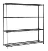 Combisteel LEVELS 1800 Four Tier Shelving Unit Black 1800mm image