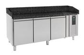 Combisteel 3 Door Pizza Counter with Black Granite Worktop