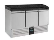 Combisteel 3 Door Pizza Prep Counter with Black Granite Worktop