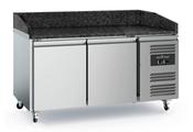 Combisteel Pizza Counter 2 Door with Black Granite Worktop, Mobile