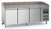 Combisteel Pizza Counter 3 Doors with Wheels 580 Litre