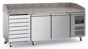 Combisteel Pizza Counter 2 Door 7 Drawer with Wheels