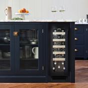 Caple Wi3155BG - Built In Undercounter Single Zone Black Glass Wine Cooler image