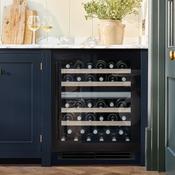Caple Wi6155BG - Built In Undercounter Dual Zone Black Glass Wine Cooler image