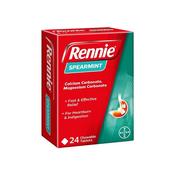 Rennie Spearmint 24 Pack Antacid Tablets Digestive Relief