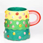 Raspberry Blossom Christmas Tree Mug