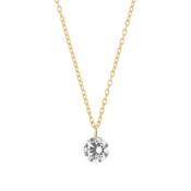 Dewdrop 0.5ct Drilled Solitaire Diamond Necklace - 14k Gold