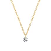 Dewdrop 0.5ct Drilled Solitaire Diamond Necklace - 14k Gold