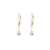 Teardrop Diamond Earrings - 14k Gold