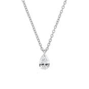 Teardrop 0.5ct Diamond Necklace - 14k White Gold