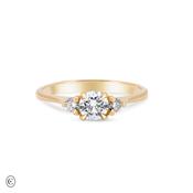 You, Me &amp; Magic - Round Cut Three Stone Engagement Ring 14k Gold image