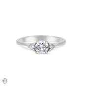 You, Me &amp; Magic - Round Cut Three Stone Engagement Ring 14k White Gold image