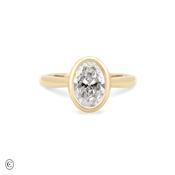 Yours &amp; Mine - Bezel Set Heart Gallery Oval Diamond Engagement Ring image