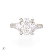 One in a Trillion 2.4ct Lab-Grown Oval Diamond Engagement Ring - 14k White Gold Twig Band