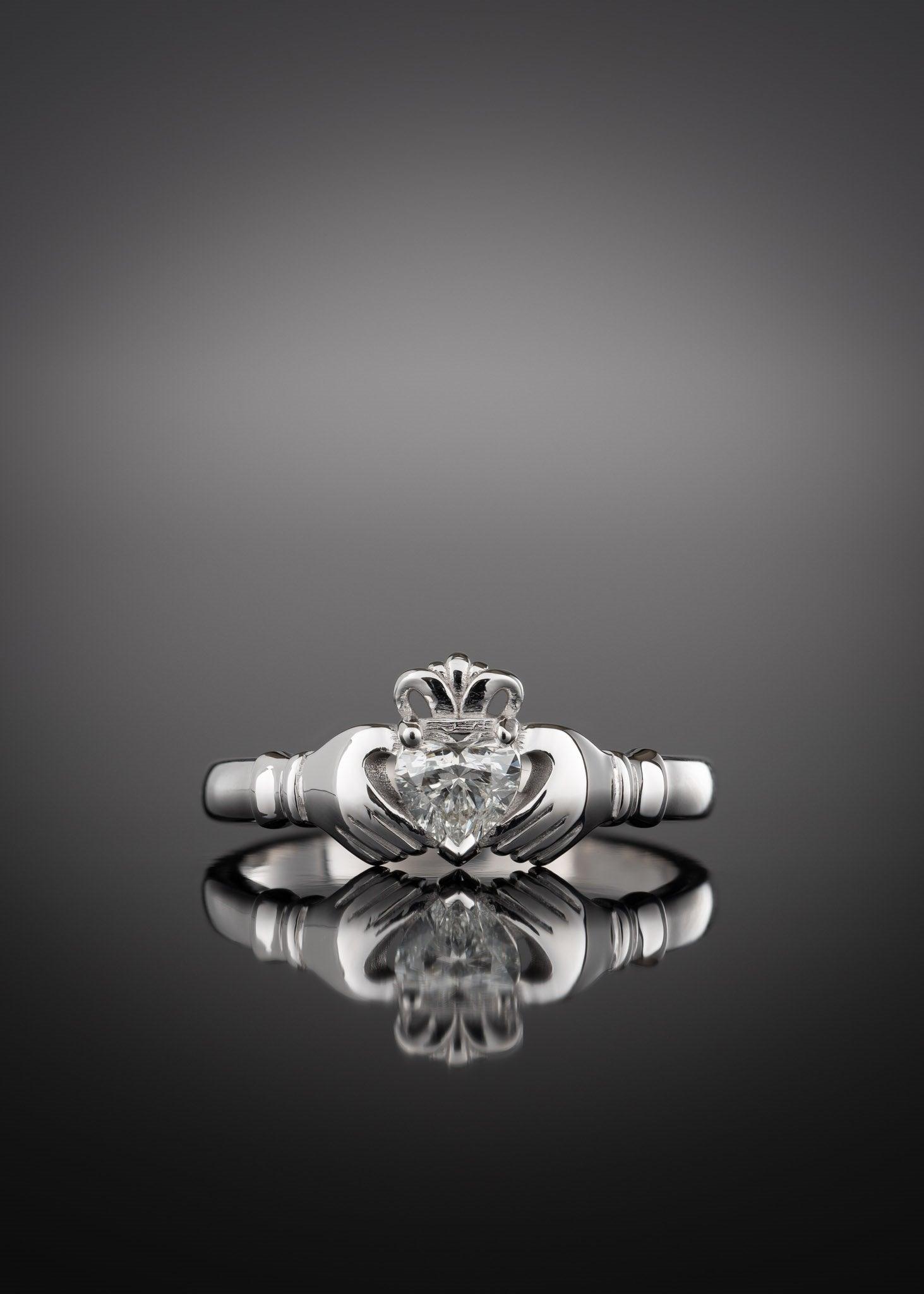 Diamond Claddagh Ring White Gold in Cork GetLocal Ireland