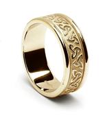 Gold Trinity Knot Wedding Ring with Rims, Unisex - mens-all-yellow-gold /  / 14k image