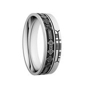 Unisex Silver Celtic Cross with Ogham Script Band -  / oxidized-finish image
