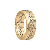 Celtic Knot Filigree Wedding Band with Rims - ladies-all-yellow-gold /  image