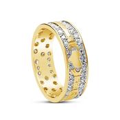 Ladies 14K Gold Diamond Pave Claddagh Wedding Ring - 14k-yellow-gold /  image