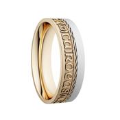 Unisex Two Tone Gra Dilseact Cairdeas / Love Loyalty Friendship Claddagh Ring - 10k-yellow-gold-with-white-gold-rail /  image