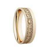 Unisex Gold 'Gra Gael Mo Chroi' Celtic Wedding Ring - 14k-yellow-gold /  image