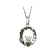 Sterling Silver Claddagh Connemara Marble Pendant image